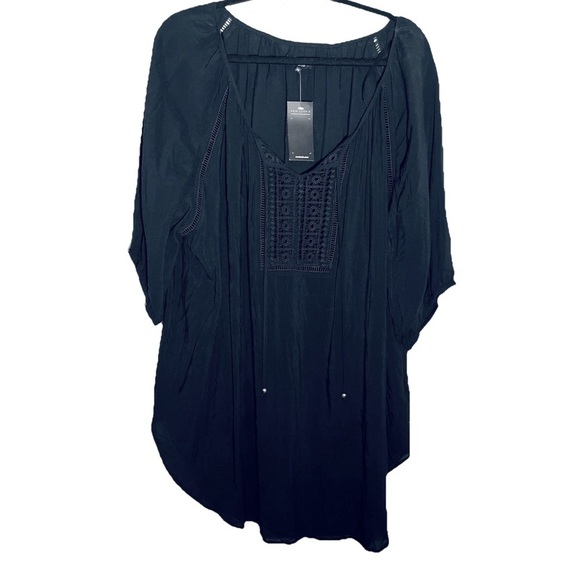 New Look Black Boho Plus Size 26  Tunic Top NWT - Picture 1 of 8